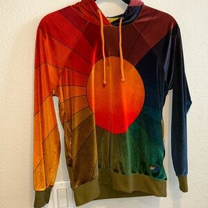 Aviator Nation velvet Sunburst hoodie unisex XS Rare sweatshirt